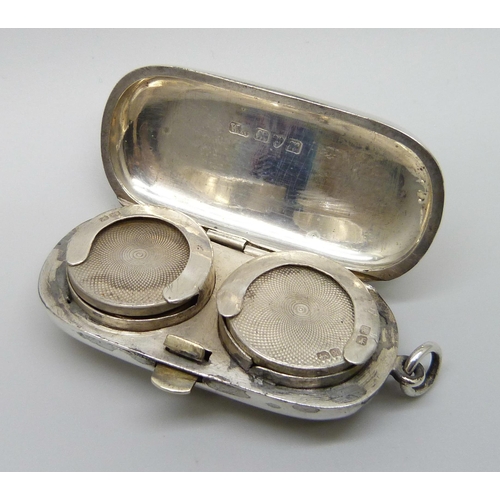 7126 - A silver double sovereign case, Chester 1908