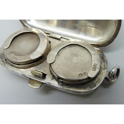 7126 - A silver double sovereign case, Chester 1908