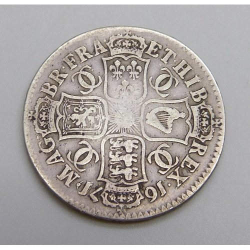 7166 - A Charles II 1671 silver half crown,