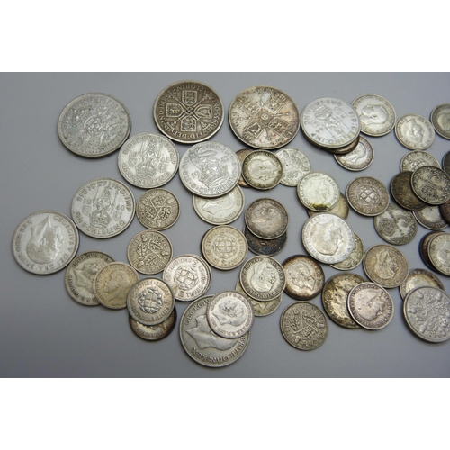 7168 - Coins; Great Britain silver coins 1920-1947, 150g