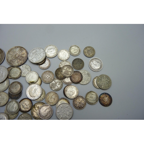 7168 - Coins; Great Britain silver coins 1920-1947, 150g