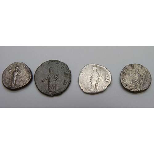 7184 - A collection of silver/Billon Roman coins of Julia Domna, Julia Mamaea, Julia Maesa, Julia Soaemias,... 