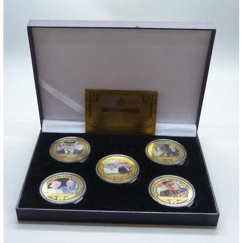 7195 - The Worth Collection five coin set, Prince Philip 99 commemoratives, with certificate