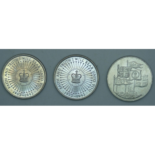 7195B - A 1935 half-silver crown, three £5 coins and four commemorative crowns