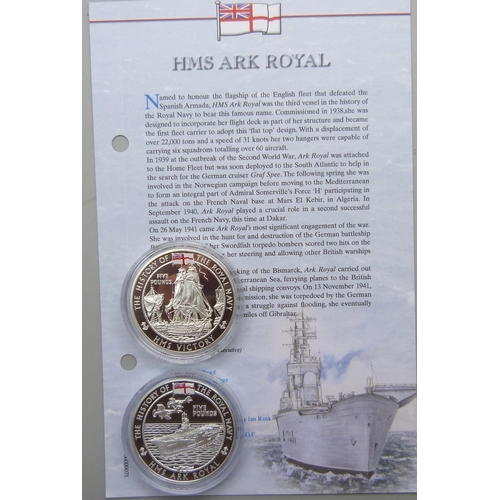 7195D - Two 1oz. silver proof £5 coins, one with certificate, 2004 and 2005