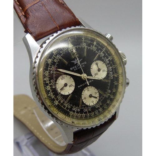 7255 - A Breitling Navitimer stainless steel manual wind chronograph wristwatch, ref. 806, circa 1971, 40mm