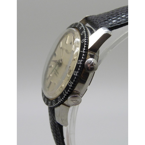 7257 - An Angelus Datalarm stainless steel manual wind wristwatch, ref. 12/11B, 34mm