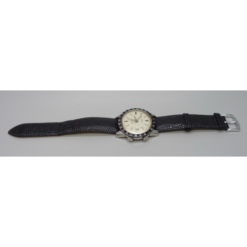 7257 - An Angelus Datalarm stainless steel manual wind wristwatch, ref. 12/11B, 34mm