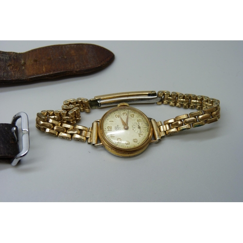 7260 - A group of five mechanical watches to include two silver examples