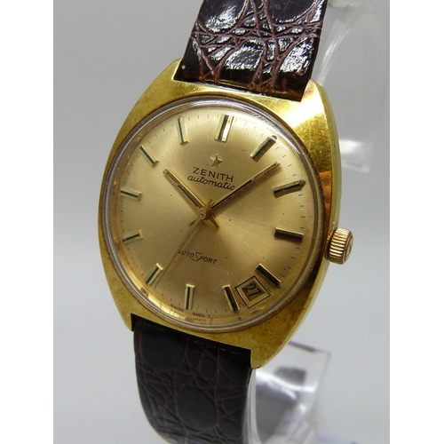 7265 - A Zenith Autosport gold plated automatic wristwatch, circa 1973, 33mm