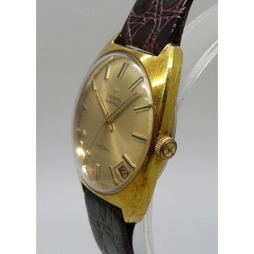 7265 - A Zenith Autosport gold plated automatic wristwatch, circa 1973, 33mm