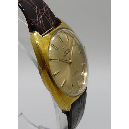 7265 - A Zenith Autosport gold plated automatic wristwatch, circa 1973, 33mm