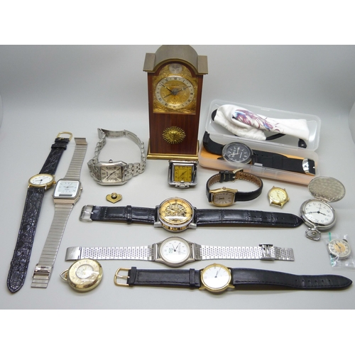 7271 - A collection of watches to include pocket watches, a Swiza desk clock, a purse watch, wristwatches, ... 