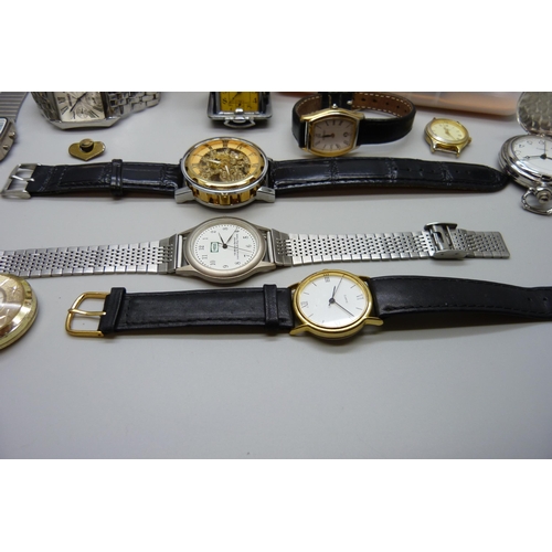 7271 - A collection of watches to include pocket watches, a Swiza desk clock, a purse watch, wristwatches, ... 