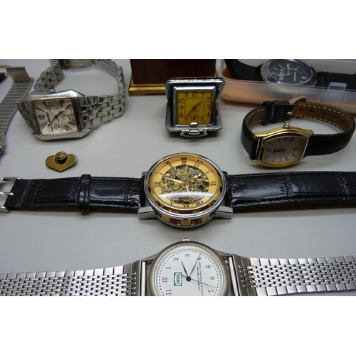 7271 - A collection of watches to include pocket watches, a Swiza desk clock, a purse watch, wristwatches, ... 