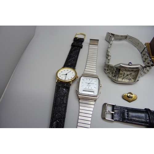 7271 - A collection of watches to include pocket watches, a Swiza desk clock, a purse watch, wristwatches, ... 