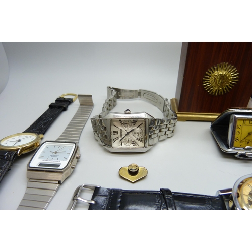 7271 - A collection of watches to include pocket watches, a Swiza desk clock, a purse watch, wristwatches, ... 