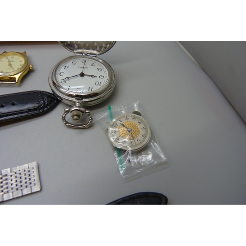 7271 - A collection of watches to include pocket watches, a Swiza desk clock, a purse watch, wristwatches, ... 