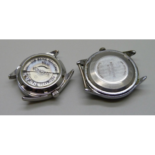 7274 - A Sekonda automatic wristwatch head and a Timex automatic wristwatch head