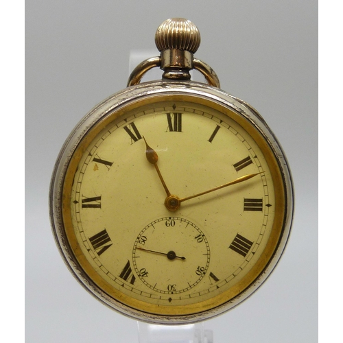 7276 - An Elgin gold plated open face pocket watch