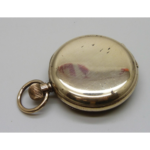 7276 - An Elgin gold plated open face pocket watch