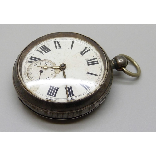 7281 - A silver open face pocket watch, Chester 1897 hallmarks