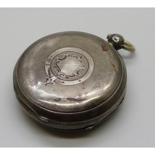 7281 - A silver open face pocket watch, Chester 1897 hallmarks