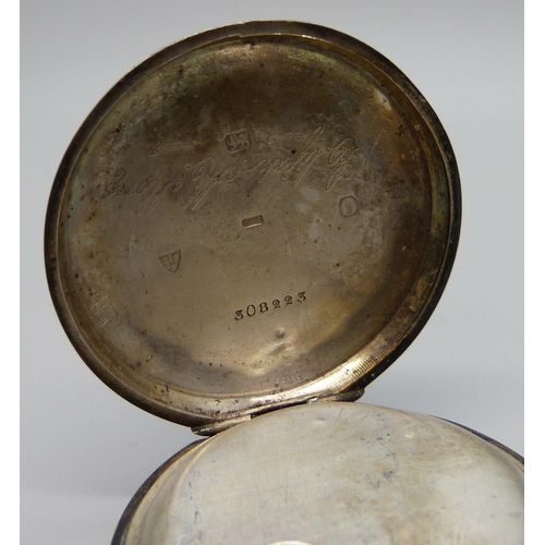 7281 - A silver open face pocket watch, Chester 1897 hallmarks