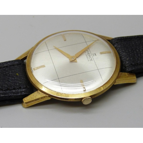 7285 - A Pierce gold plated manual wind wristwatch