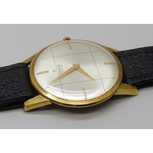 7285 - A Pierce gold plated manual wind wristwatch