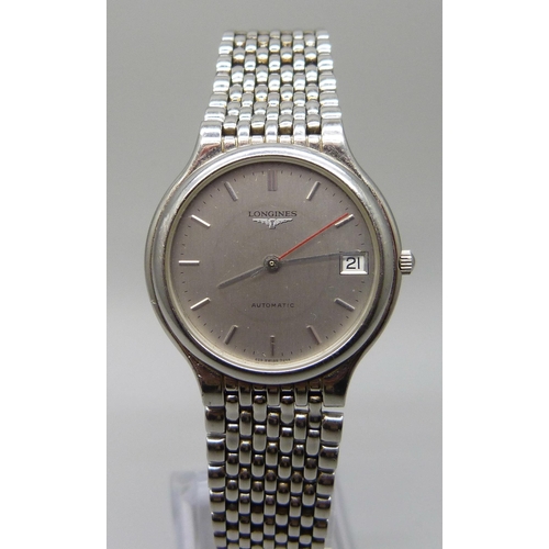 7289 - A Longines Flagship stainless steel automatic bracelet watch, boxed