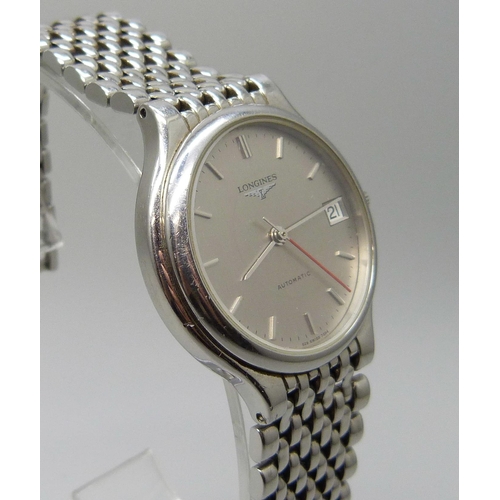 7289 - A Longines Flagship stainless steel automatic bracelet watch, boxed