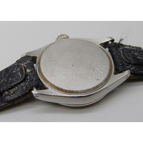 7291 - A Tudor Oyster stainless steel manual wind wristwatch