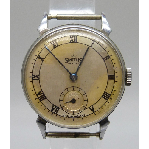 7295 - A Smiths De Luxe manual wind wristwatch head