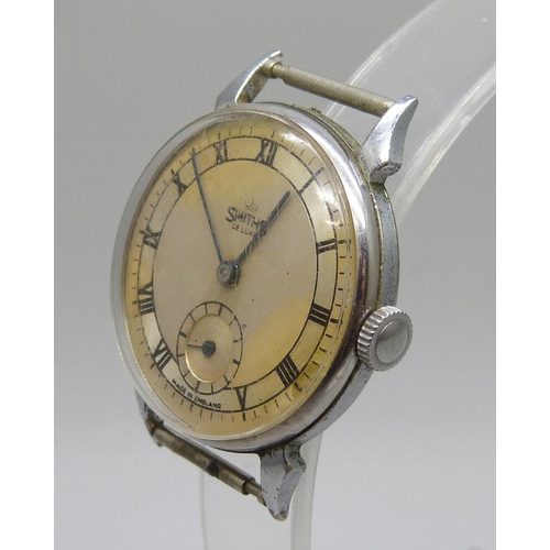 7295 - A Smiths De Luxe manual wind wristwatch head