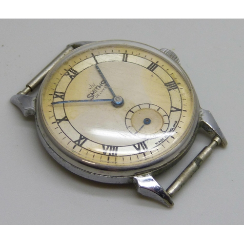 7295 - A Smiths De Luxe manual wind wristwatch head