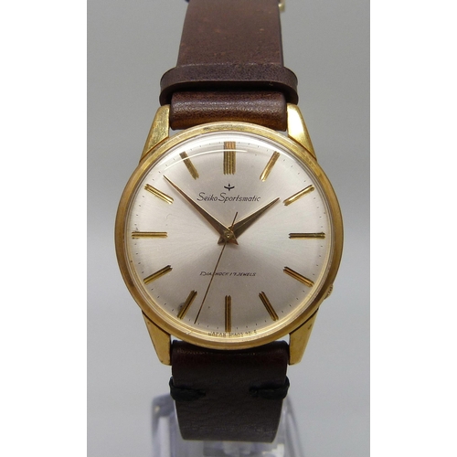 7297 - A Seiko Sportsmatic gold plated automatic wristwatch, ref. 15035, circa 1964, 36mm