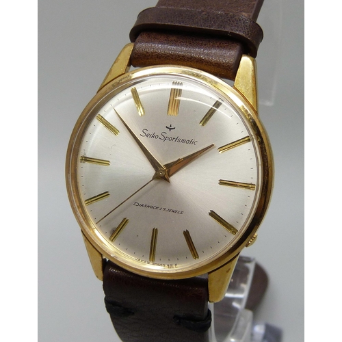 7297 - A Seiko Sportsmatic gold plated automatic wristwatch, ref. 15035, circa 1964, 36mm