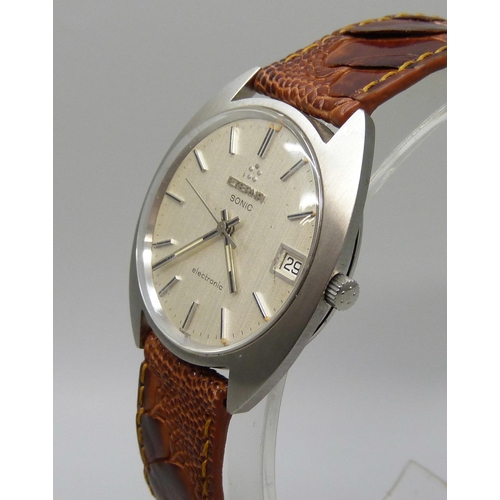 7298 - An Eterna Sonic stainless steel electronic wristwatch, circa 1969, 37mm