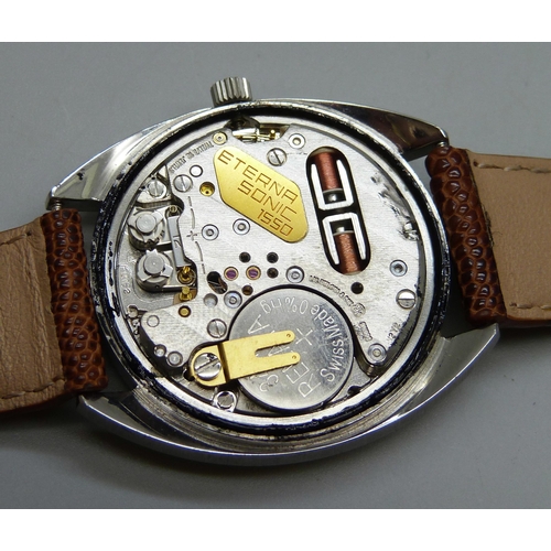 7298 - An Eterna Sonic stainless steel electronic wristwatch, circa 1969, 37mm