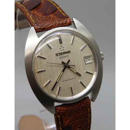 7298 - An Eterna Sonic stainless steel electronic wristwatch, circa 1969, 37mm