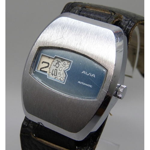 7301 - A 1970s Avia Jump Hour automatic wristwatch, 37mm