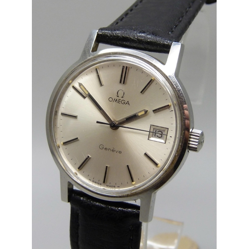 7302 - An Omega Geneve stainless steel manual wind wristwatch