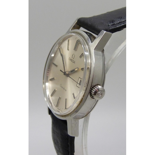 7302 - An Omega Geneve stainless steel manual wind wristwatch