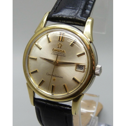 7303 - An Omega Constellation gold plated stainless steel wristwatch with cal. 561 automatic chronometer mo... 