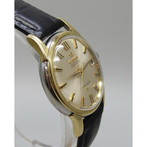 7303 - An Omega Constellation gold plated stainless steel wristwatch with cal. 561 automatic chronometer mo... 