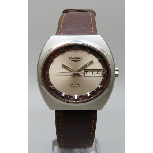 7304 - A Longines Admiral Ultronic stainless steel electronic wristwatch, 40mm