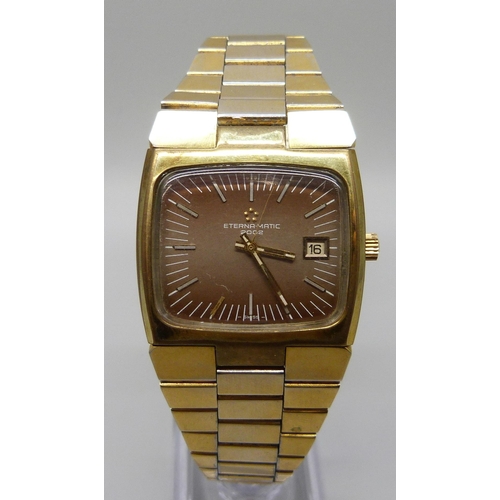 7305 - An Eterna Matic 2002 gold plated automatic bracelet watch, 36mm