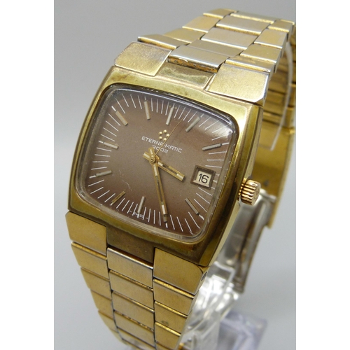 7305 - An Eterna Matic 2002 gold plated automatic bracelet watch, 36mm