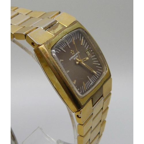 7305 - An Eterna Matic 2002 gold plated automatic bracelet watch, 36mm